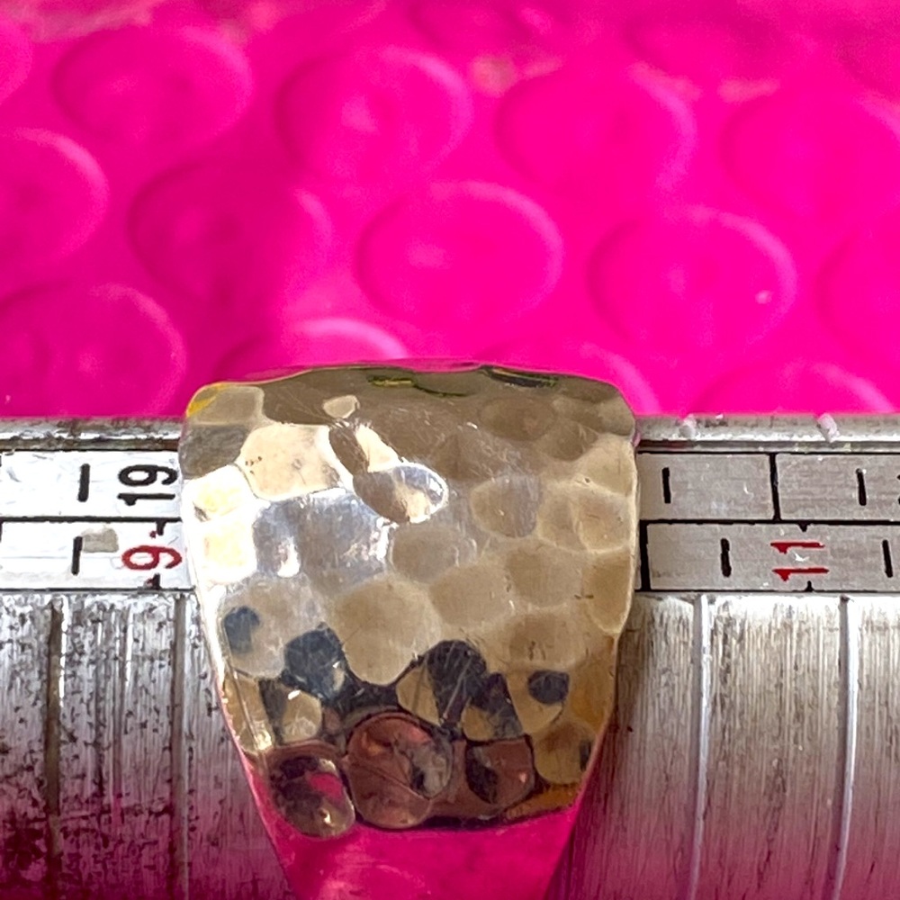 Hammered Look Solid Sterling Silver Ring Size 10 … - image 4